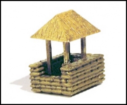 Sandsackstellung mit spitzem Bambusdach TMB60