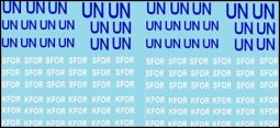 Moderne UN, SFOR, KFOR Fahrzeugmarkierungen